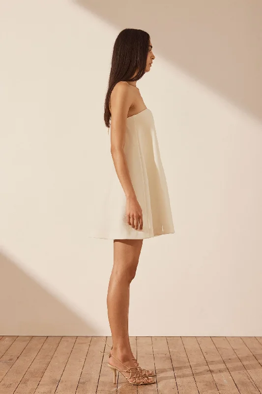 AMURA STRAPLESS MINI DRESS - CREAM