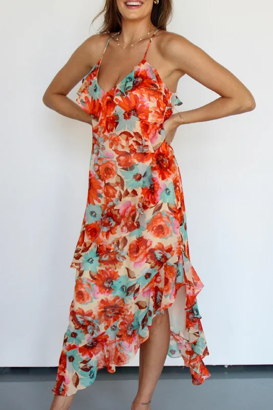 Caribbean Sunset Midi Dress