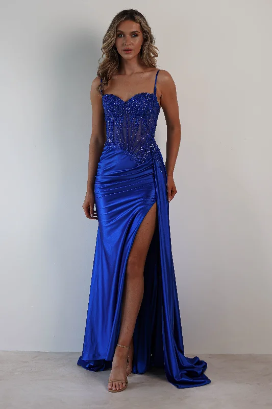 Diva Embellished Corset Gown | Royal Blue