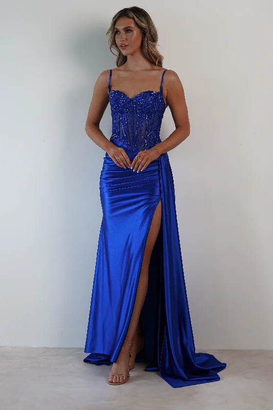 Diva Embellished Corset Gown | Royal Blue