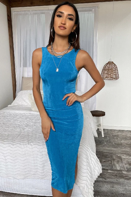 Lexa Midi Dress - Blue