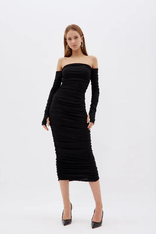 Linda Black Midi Dress