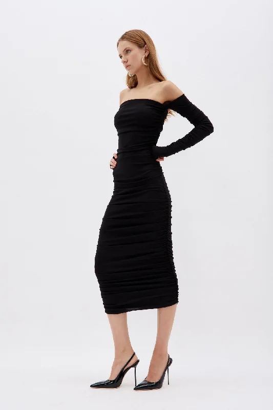 Linda Black Midi Dress