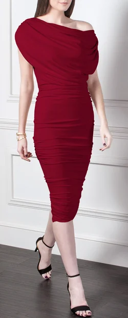 Paloma Midi Dress Oxblood