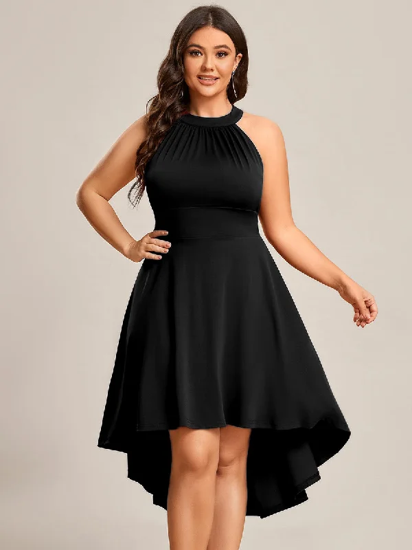 Plus Halter Sleeveless Midi Wholesale Cocktail Dresses