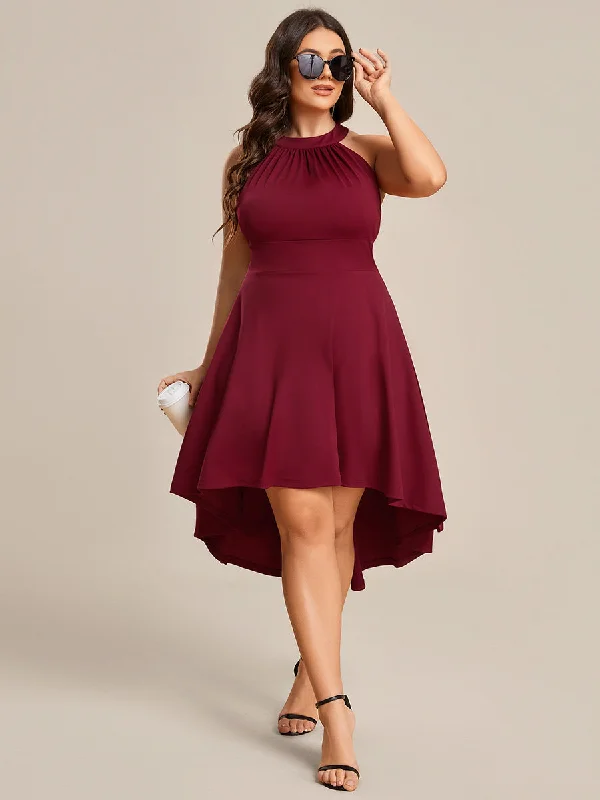 Plus Halter Sleeveless Midi Wholesale Cocktail Dresses