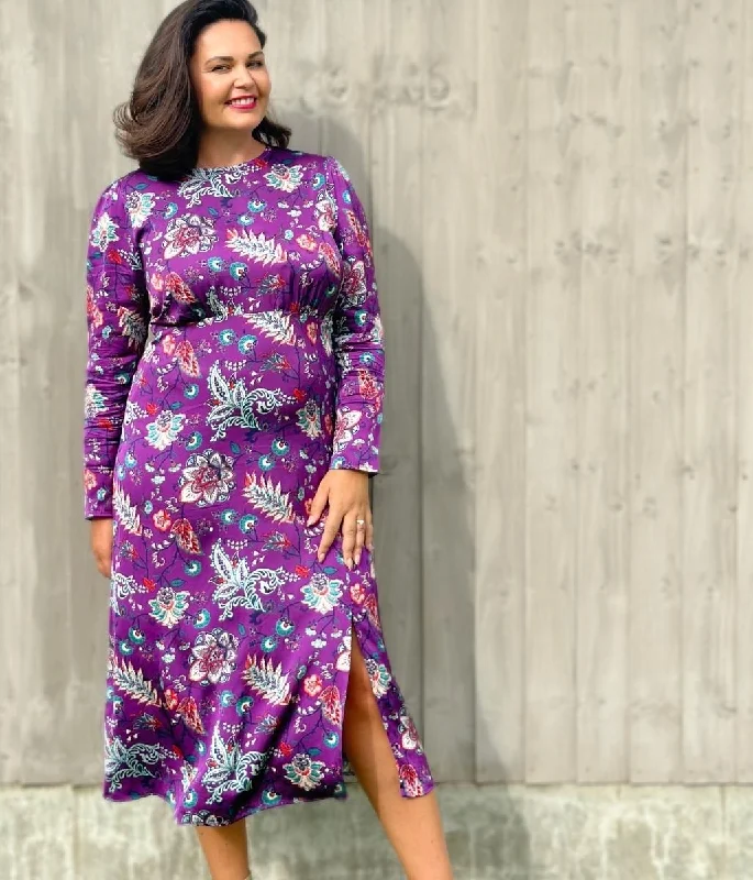 Purple Oriental Selma Satin Dress