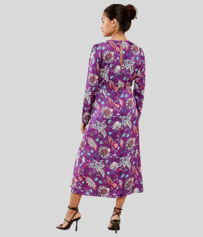 Purple Oriental Selma Satin Dress