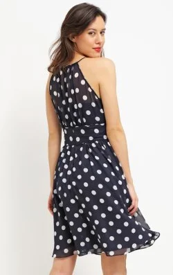 Spotted Navy Dress