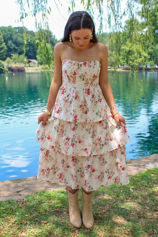 Sweet Magnolia Ruffle Midi Dress