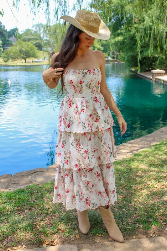 Sweet Magnolia Ruffle Midi Dress