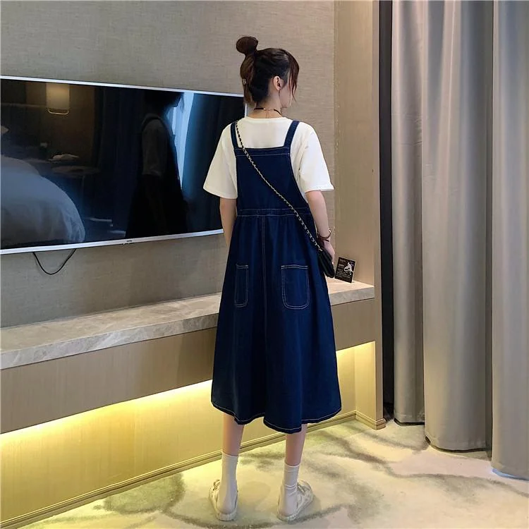 Women's Kawaii Mid-length Denim Dresses