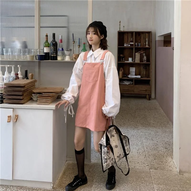 Women's Kawaii Overall Dresses With Pocket