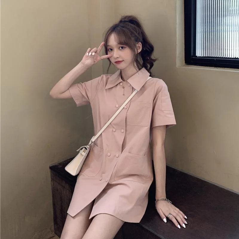 Women's Sweet Slim Fitted Multi-pocket Dresses