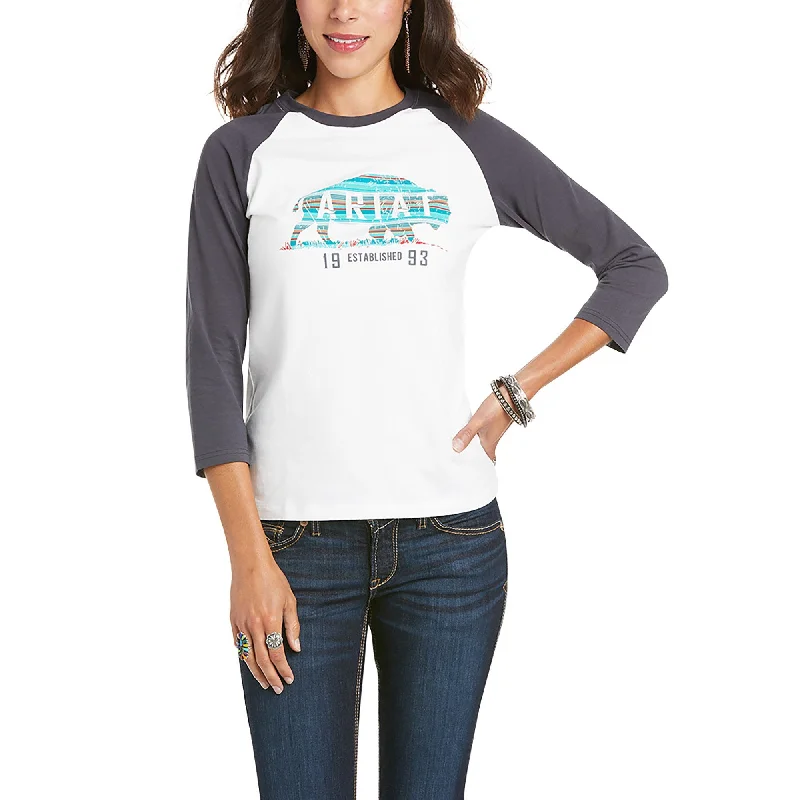 10034877Ariat Women's Real Plains 3/4 Tee