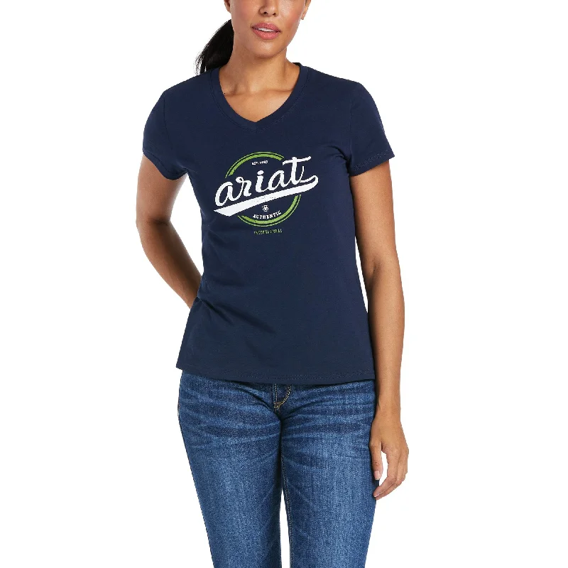 10035277 Ariat Women's Logo Tee Navy