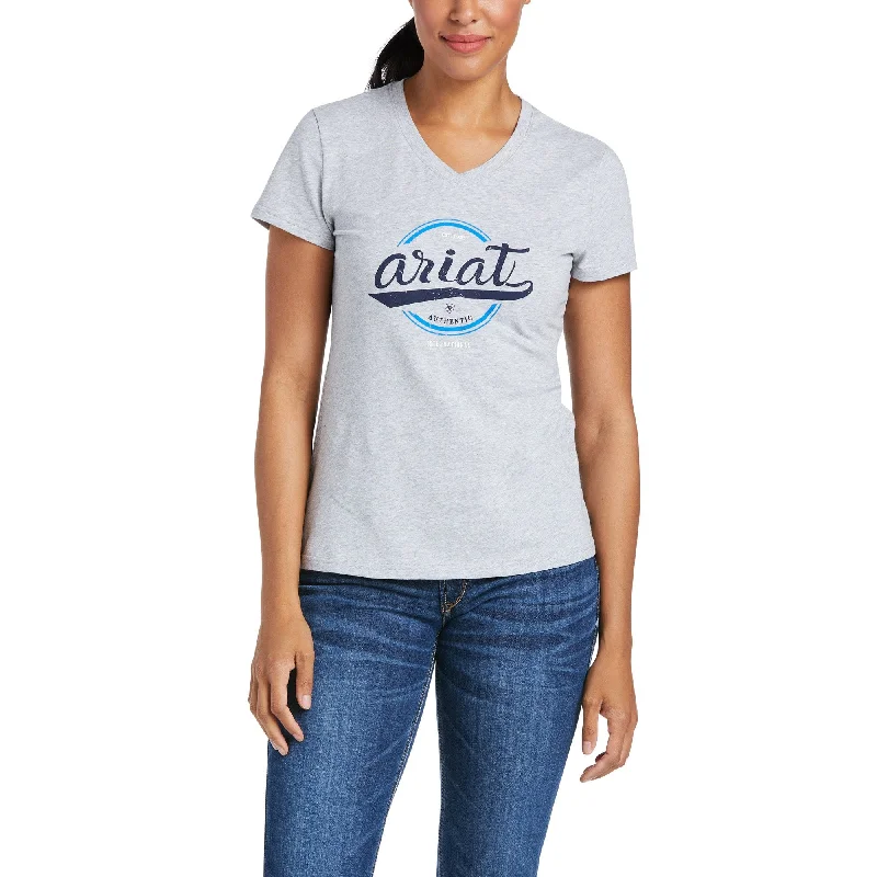 10035278 Ariat Women's Logo Tee Heather Grey