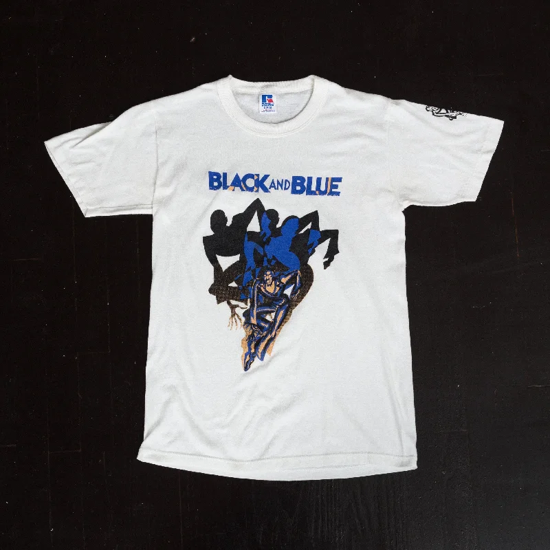 80s Black And Blue Musical Revue T Shirt - Men's XS, Women's Small