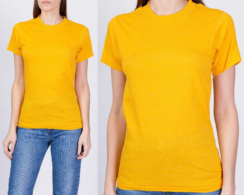 80s Golden Yellow Screen Stars T Shirt - Men's XS, Women's Small