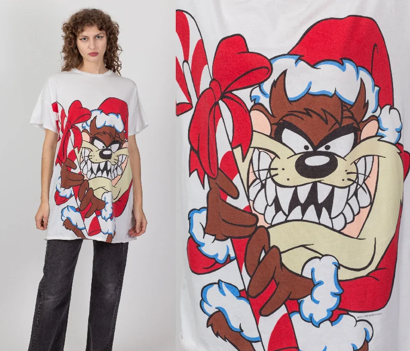 90s Christmas Tazmanian Devil T Shirt Dress - One Size