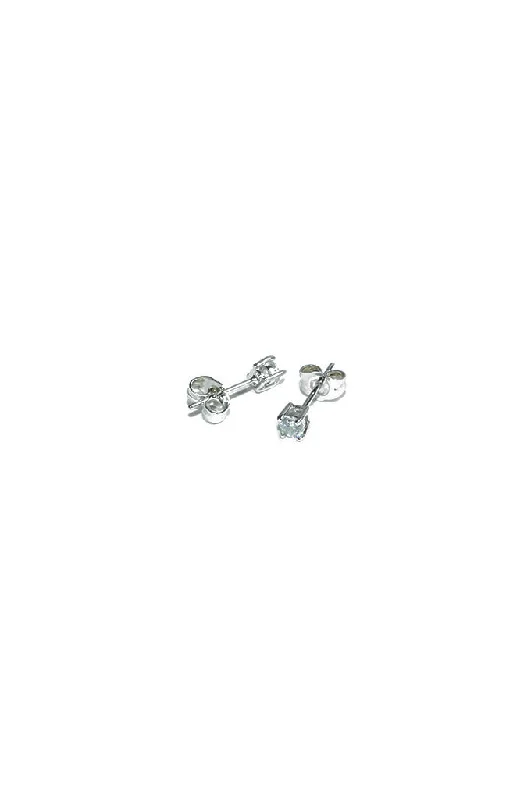 Aicon White Gold Round Earrings 3mm