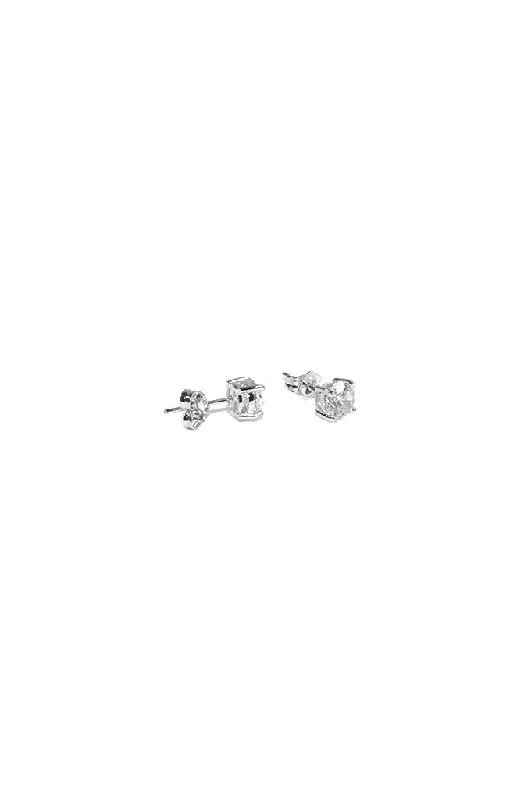 Aicon White Gold Round Earrings 6mm