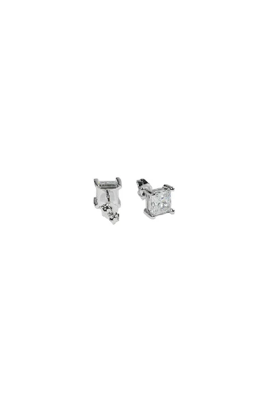 Aicon White Gold Square Earrings 6mm