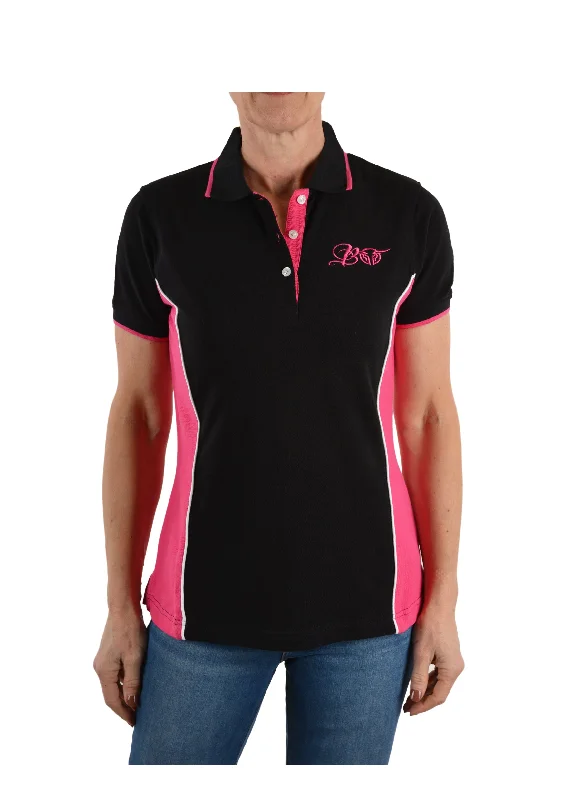 B1S2507095 Bullzye Women's Arizona Polo Black/Pink