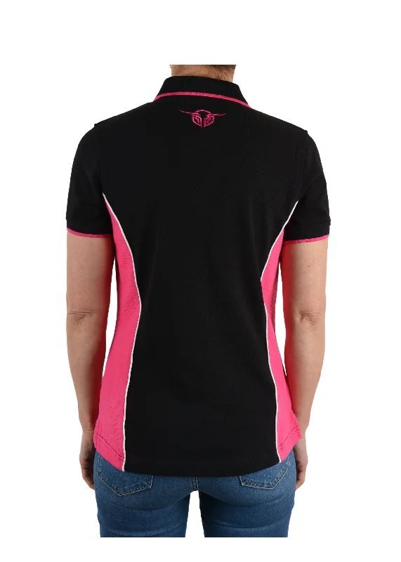 B1S2507095 Bullzye Women's Arizona Polo Black/Pink