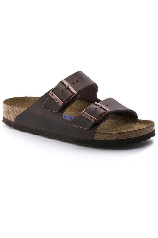 Birkenstock Arizona Soft Footbed Oiled Nubuck Leather Narrow Fit Unisex Sandals