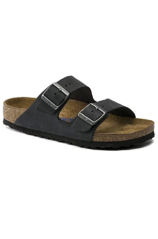 Birkenstock Arizona Soft Footbed Oiled Nubuck Leather Narrow Fit Unisex Sandals