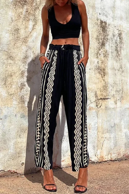 2024 Street Printed Mid-waist Haren Pants