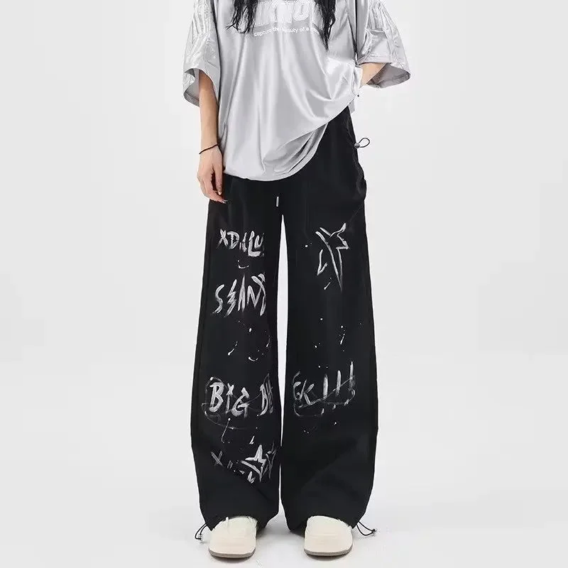 Women's Fall Loose Hip-hop Letter Pants