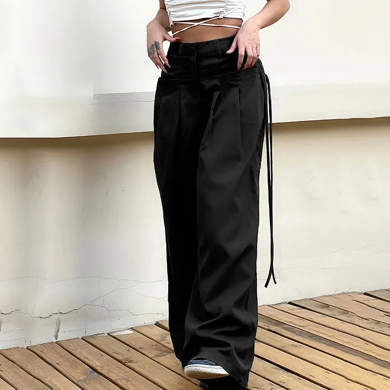 Summer Vintage European Solid Color Pants