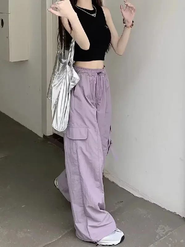 High-waisted Drawstring Leg Movement Pants