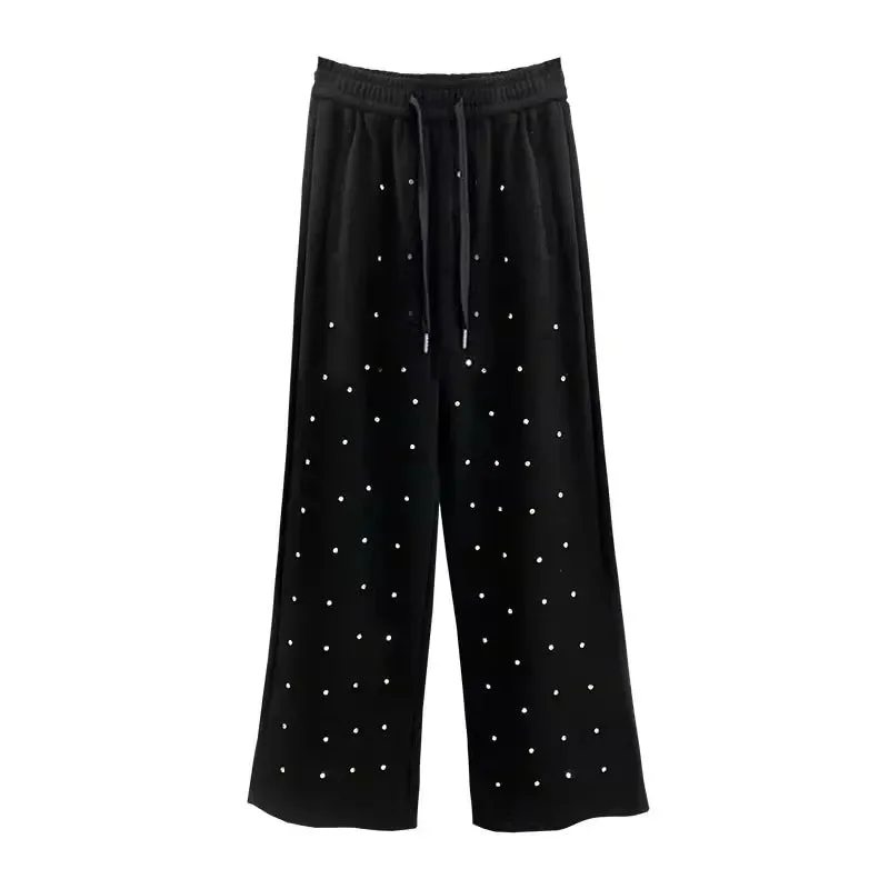 Palazzo Pants For Women Streetwear Baggy High Waist Wide Leg Joggers Y2k Pants