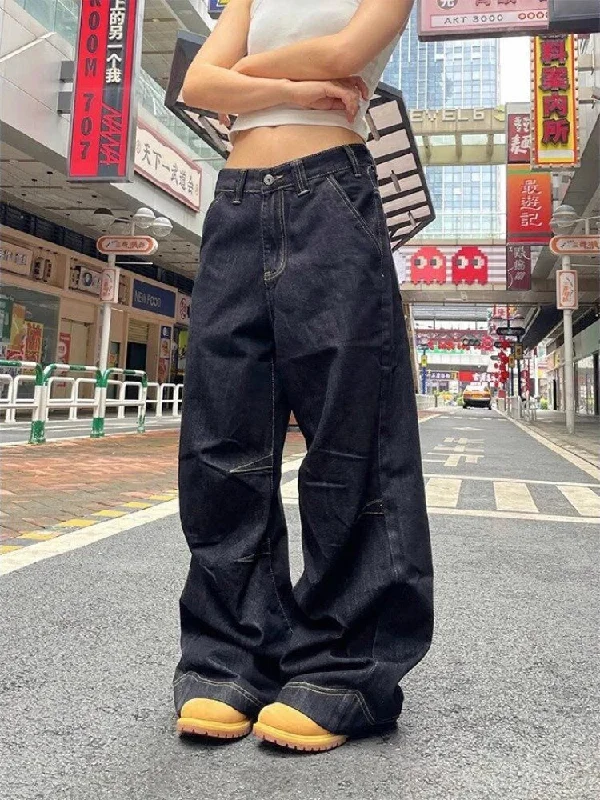 Women Harajuku Oversize Fashion Black Denim Pants