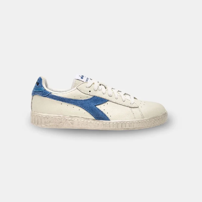 Diadora Game L Low Waxed Suede Pop White Blue Bleached Denim