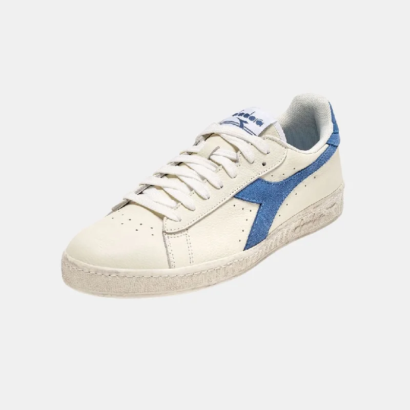 Diadora Game L Low Waxed Suede Pop White Blue Bleached Denim