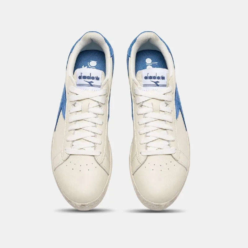 Diadora Game L Low Waxed Suede Pop White Blue Bleached Denim