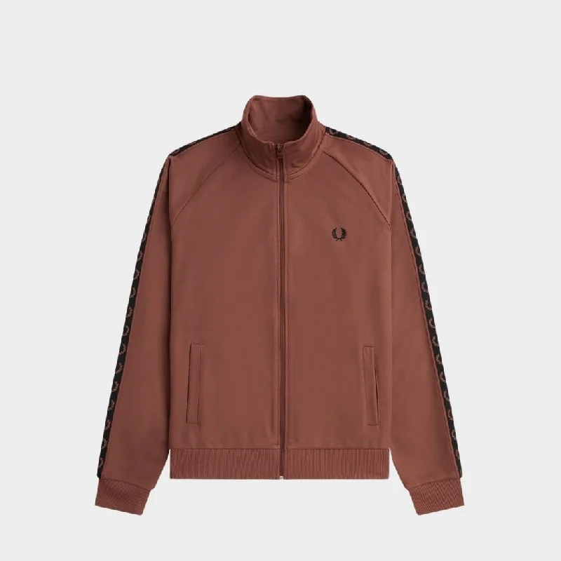 Fred Perry Contrast Tape Track Jacket Whisky Brown