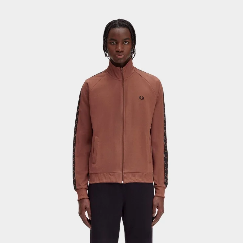 Fred Perry Contrast Tape Track Jacket Whisky Brown