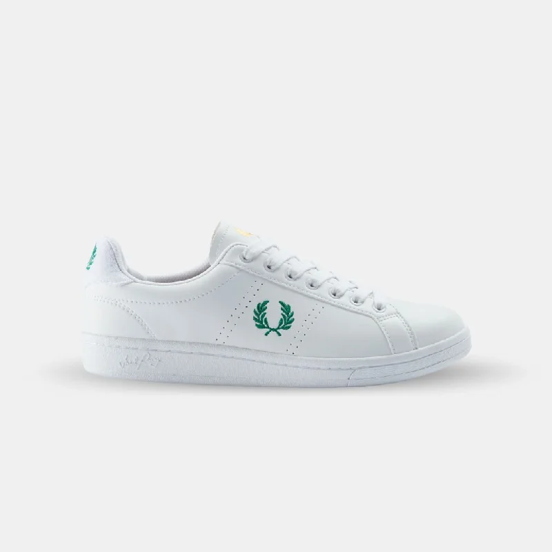 Fred Perry Leather B721 Towelling White Green