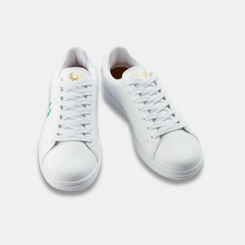 Fred Perry Leather B721 Towelling White Green