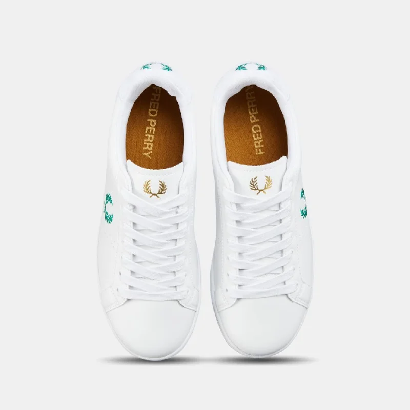 Fred Perry Leather B721 Towelling White Green