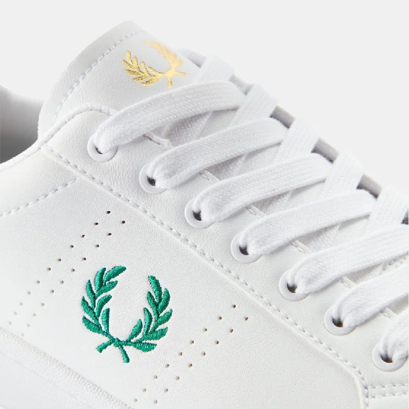 Fred Perry Leather B721 Towelling White Green