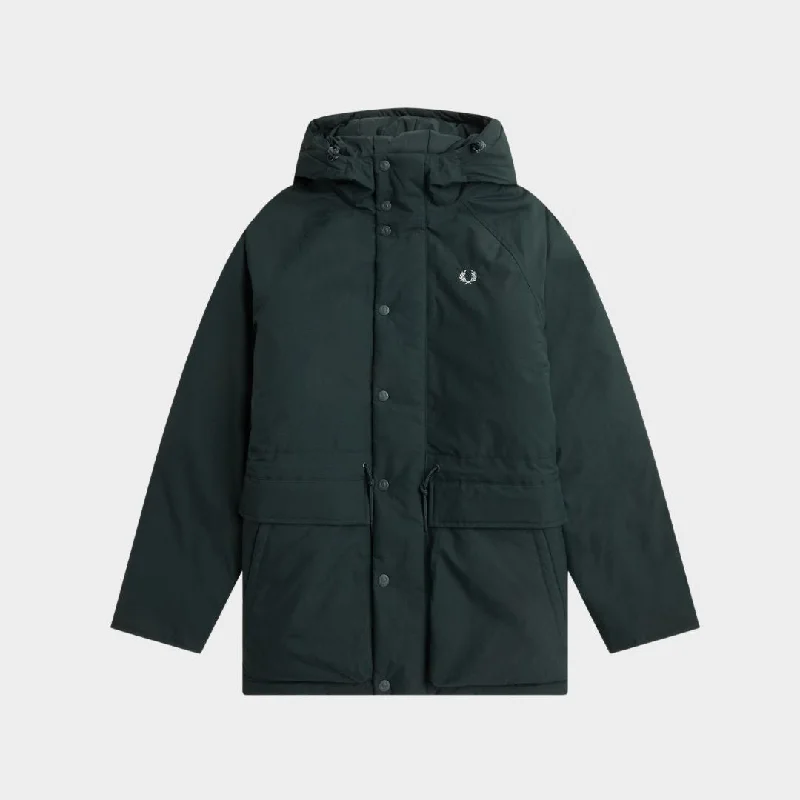 Fred Perry Padded Zip Through Jacket Night Green