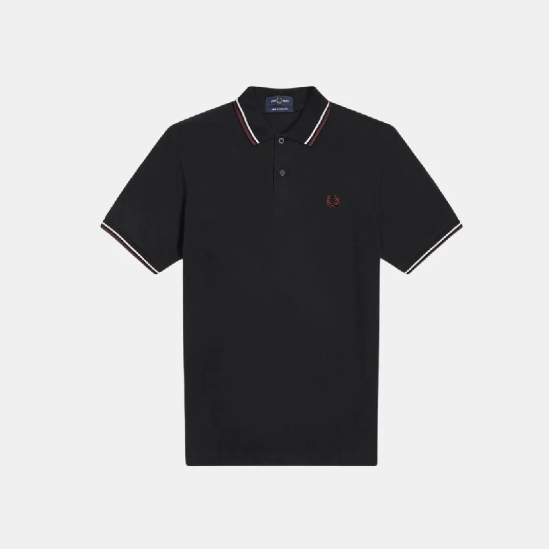 Fred Perry Polo M12 Black/Ecru/Oxblood