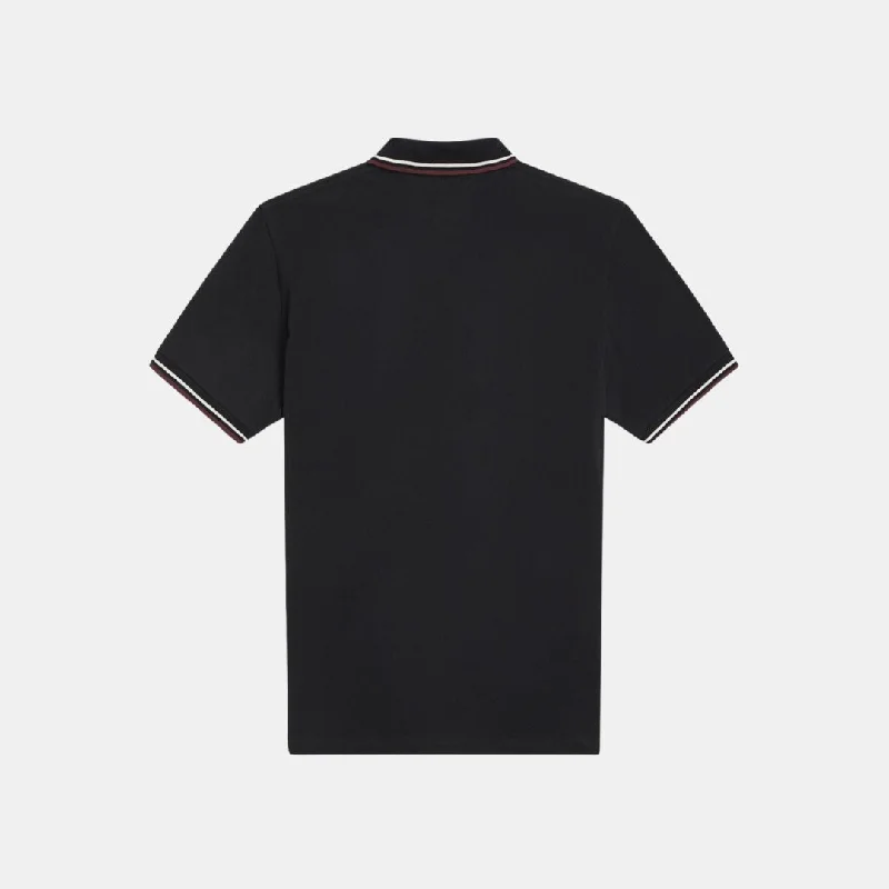 Fred Perry Polo M12 Black/Ecru/Oxblood