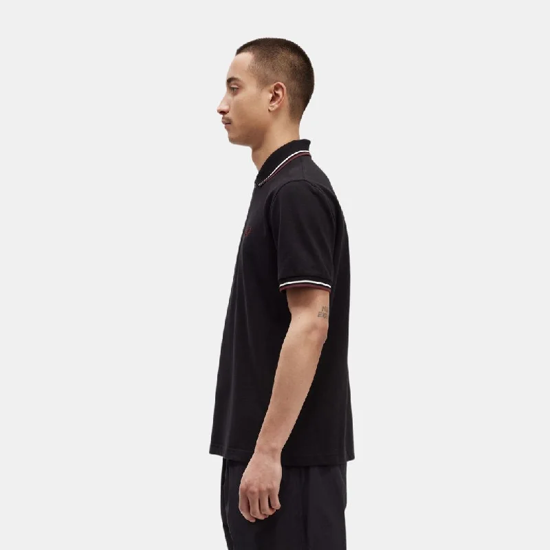 Fred Perry Polo M12 Black/Ecru/Oxblood